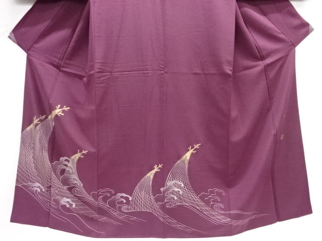  坂東三津五郎　網干に荒波模様訪問着